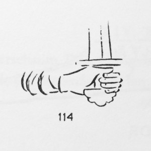 Figure 2. Hand with pommel as depicted in the Bayeux tapestry (from Davidson 1962).
