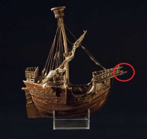 Fig. 10: The Mataró ship model dated to the mid-fifteenth century (adopted from Lopez 2015)