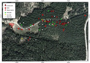 Fig. 14: Getaryggen: Distribution of finds.